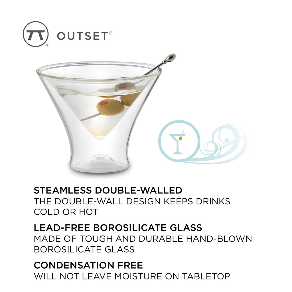 Double Wall Borosilicate Martini Glasses Set of 2 J511475