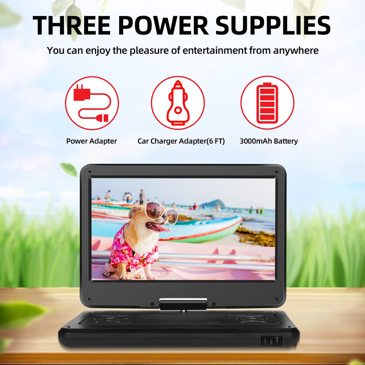 16.5" Portable TV/DVD Player Combo with 14.0" HD Swivel Screen L657