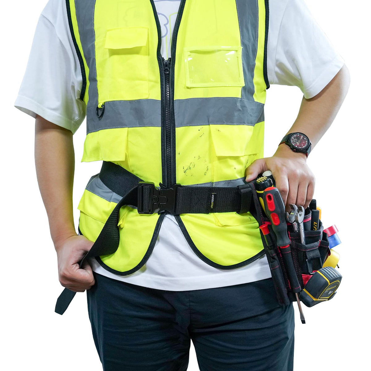 2" Nylon Web Work Tool Belt with Quick Release Metal Buckle R2544
