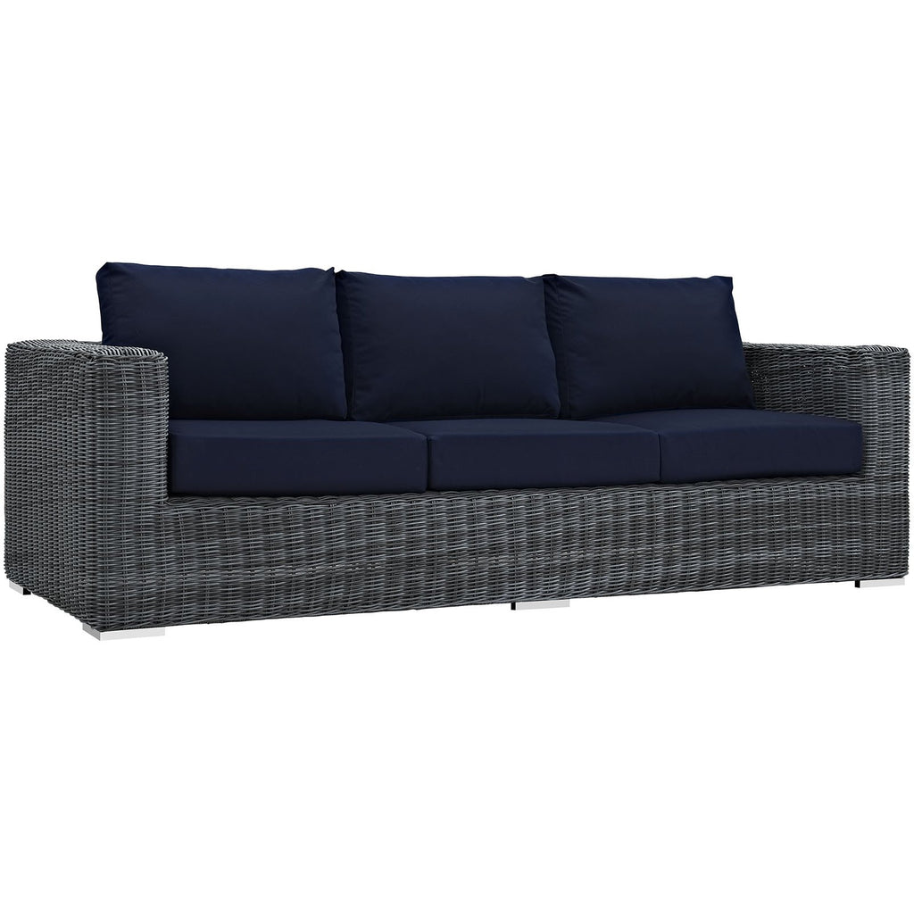 Wicker Rattan Outdoor Patio Sofa Q59943