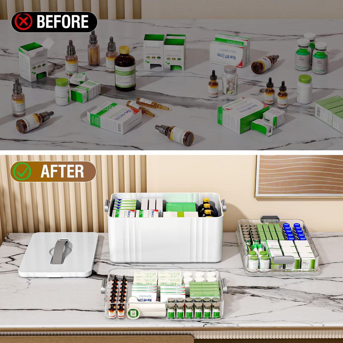 3-Tier Portable Medicine Organizer U8911