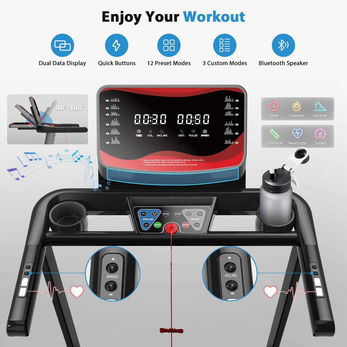 Treadmill with Auto Incline 450 LBS Capacity U35760