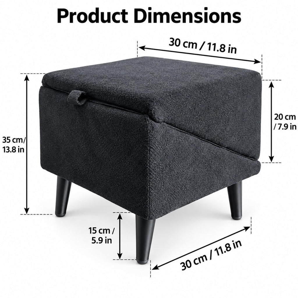 Foldable Dog Stairs Ottoman 2 in 1 Pet Steps with Storage L8496