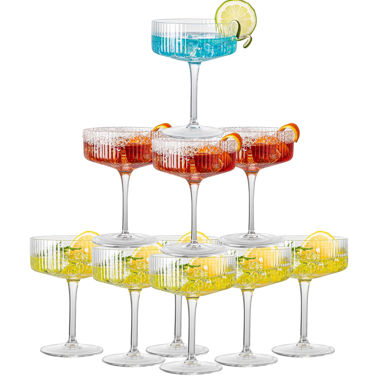 12 Pcs 10oz Acrylic Stem Cocktail Glassware Set R687