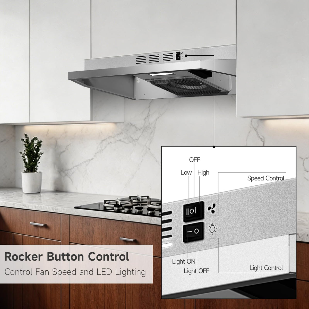 Stainless Steel Under Cabinet Range Hood H8979