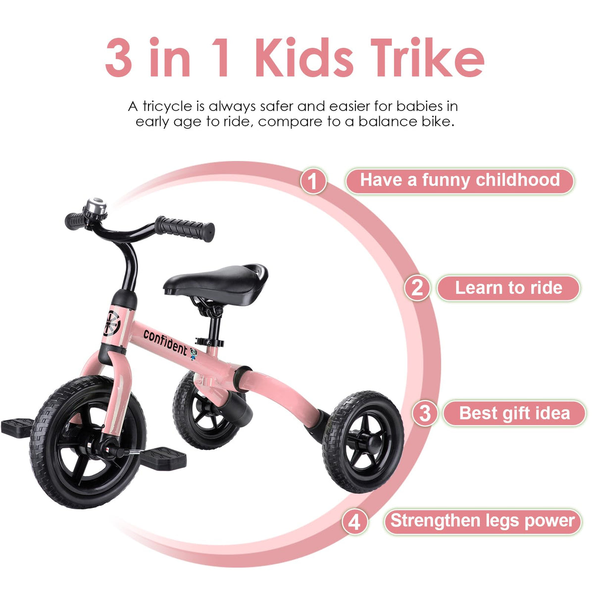 3 in 1 Folding Kids Tricycle H34180