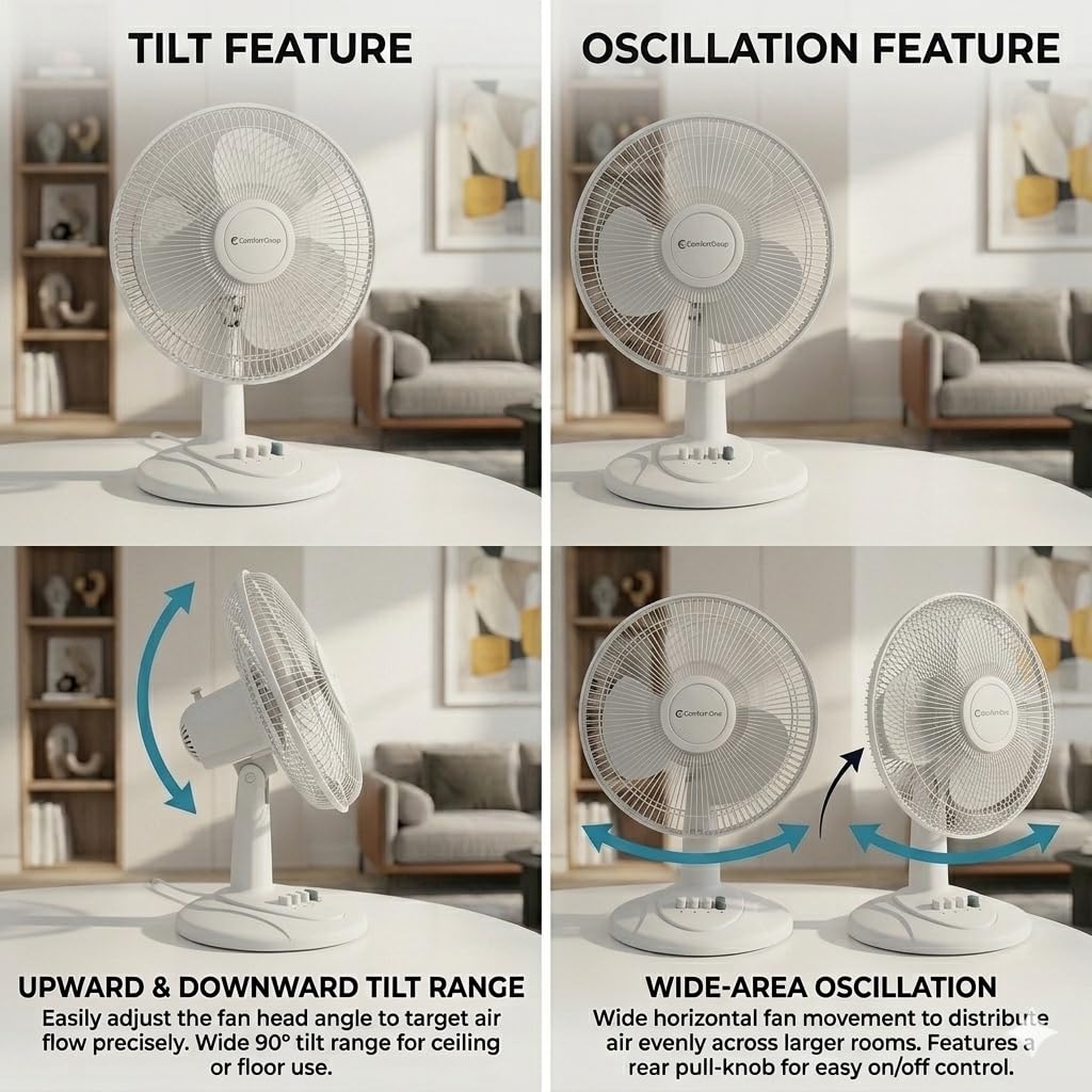 16 inch 3 Speed Oscillating Table Fan P973