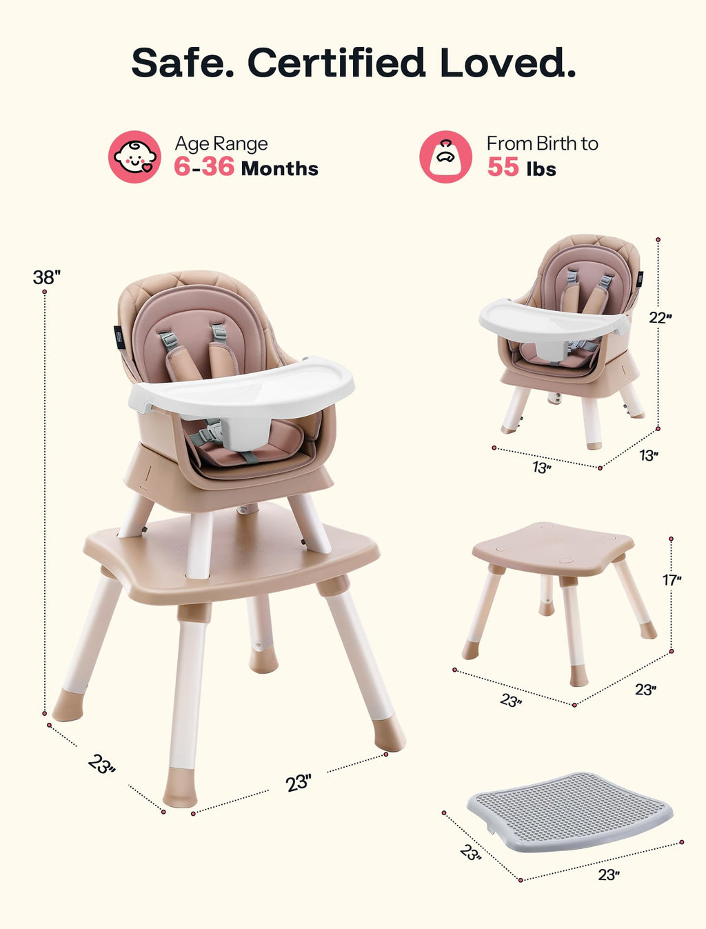 8-in-1 Convertible Baby High Chair C39377