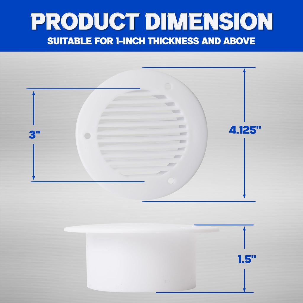 Trailer RV Sidewall Exhaust Vent Fan Kit with Cover, 2 Pack T7001