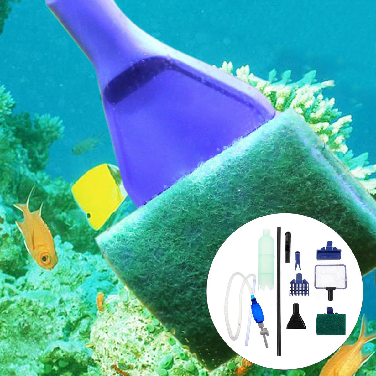 Aquarium Cleaning Tool Set with 5 in 1 Brush B801