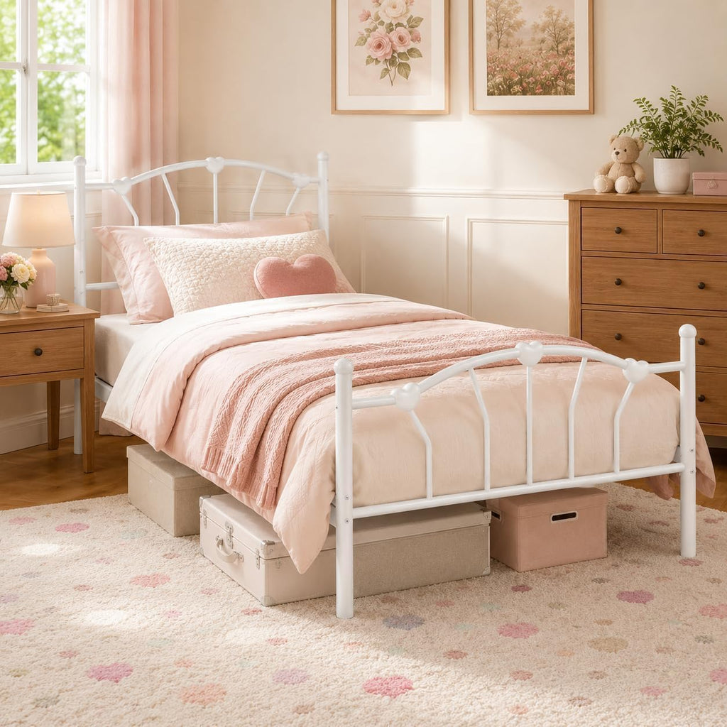 White Twin Metal Bed Frame I5739