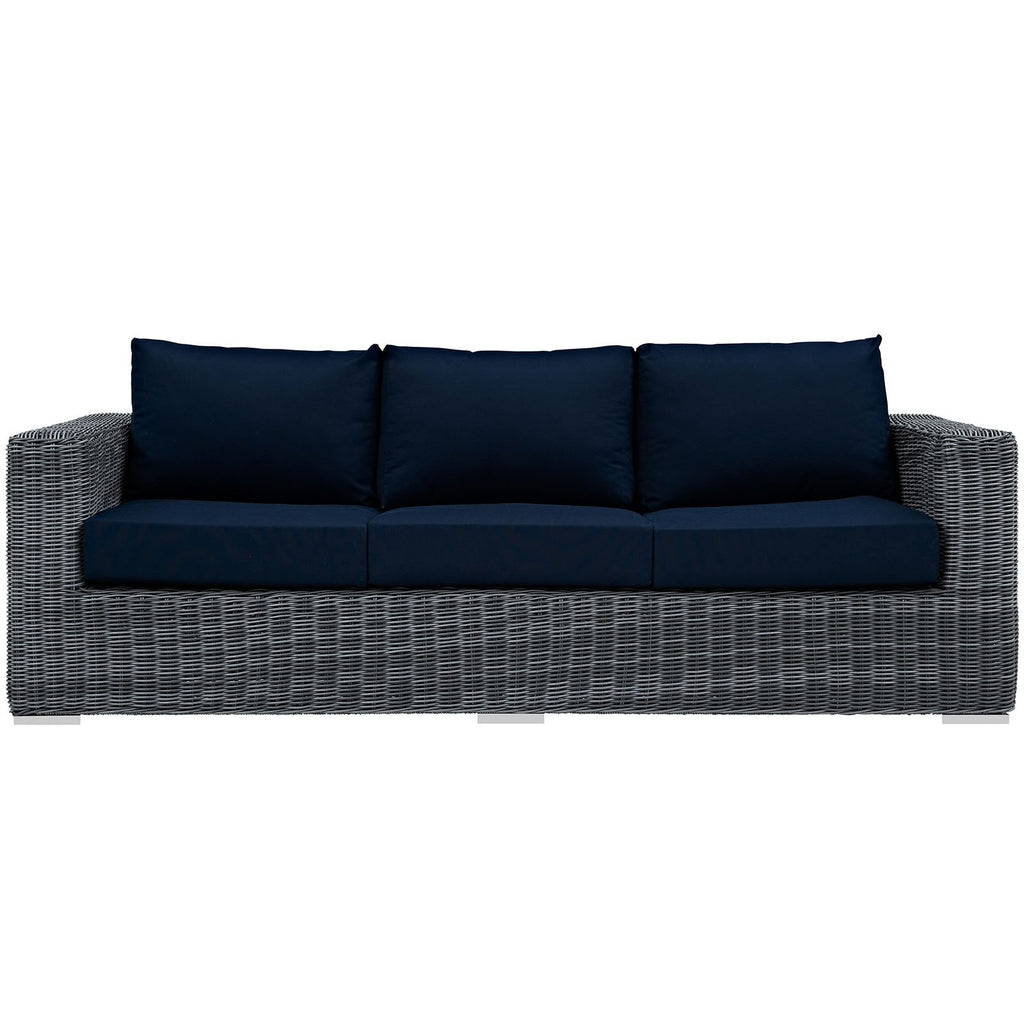 Wicker Rattan Outdoor Patio Sofa Q59943