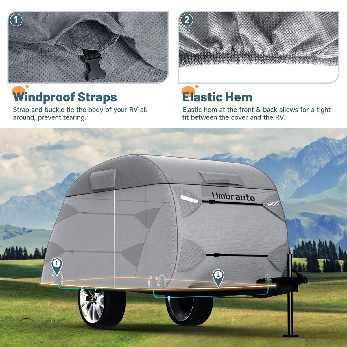 8'-10' 7 Layers Waterproof Travel Trailer Cover I133396