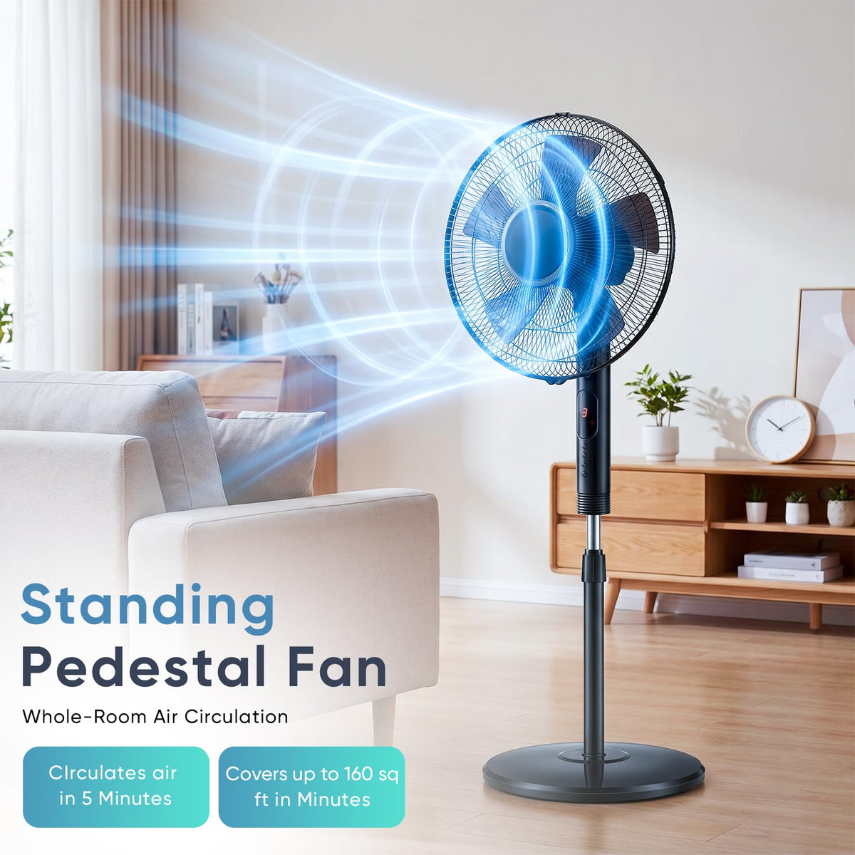 17" Oscillating Pedestal Fan with Remote B582584