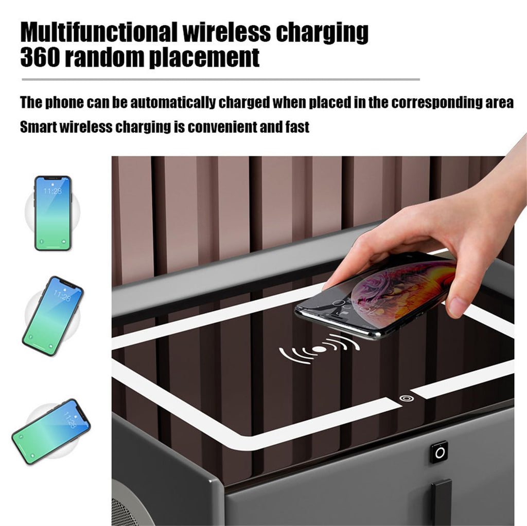 Pink 3 Drawer LED Nightstand with Wireless Charging M42071