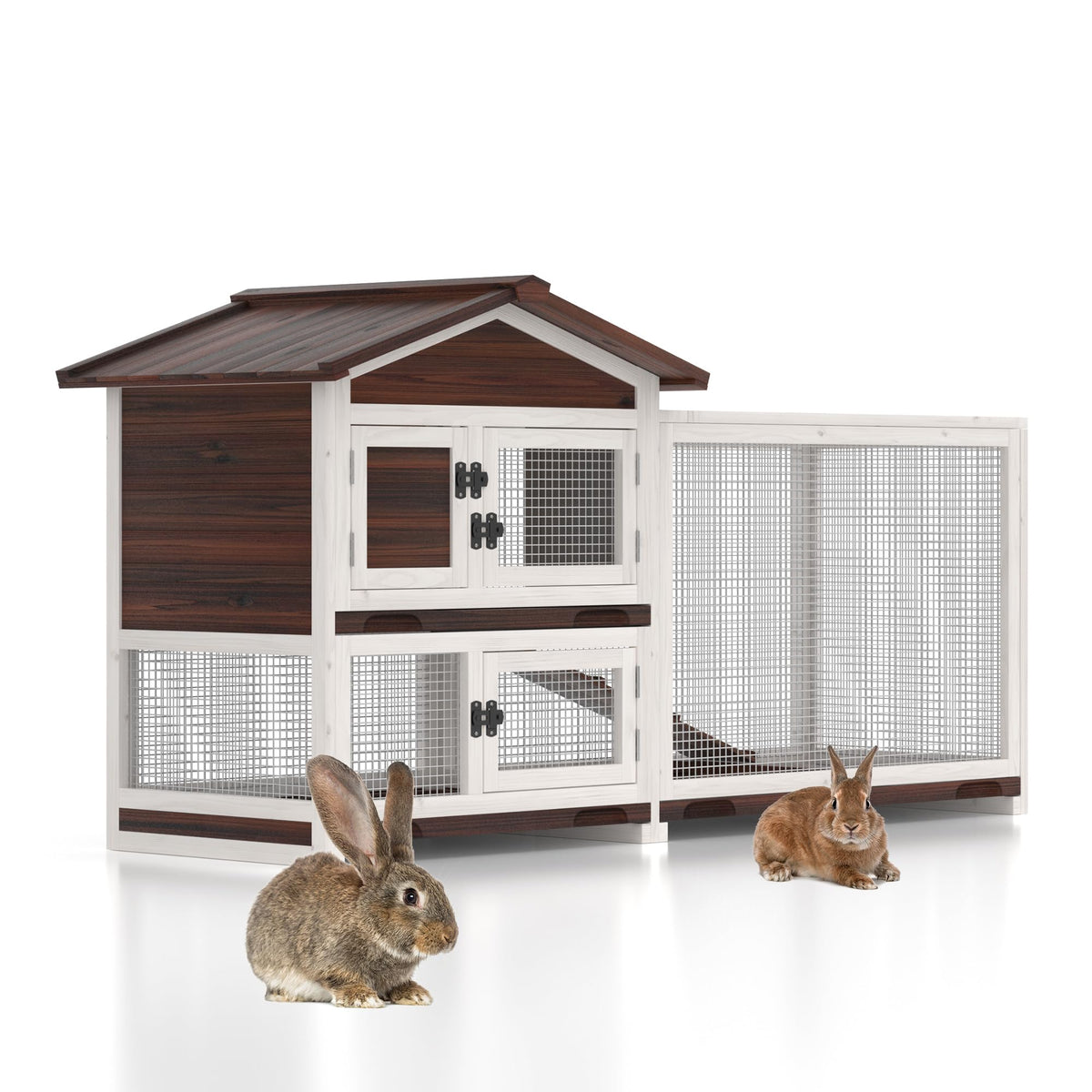 60" Wooden Rabbit Hutch L1729
