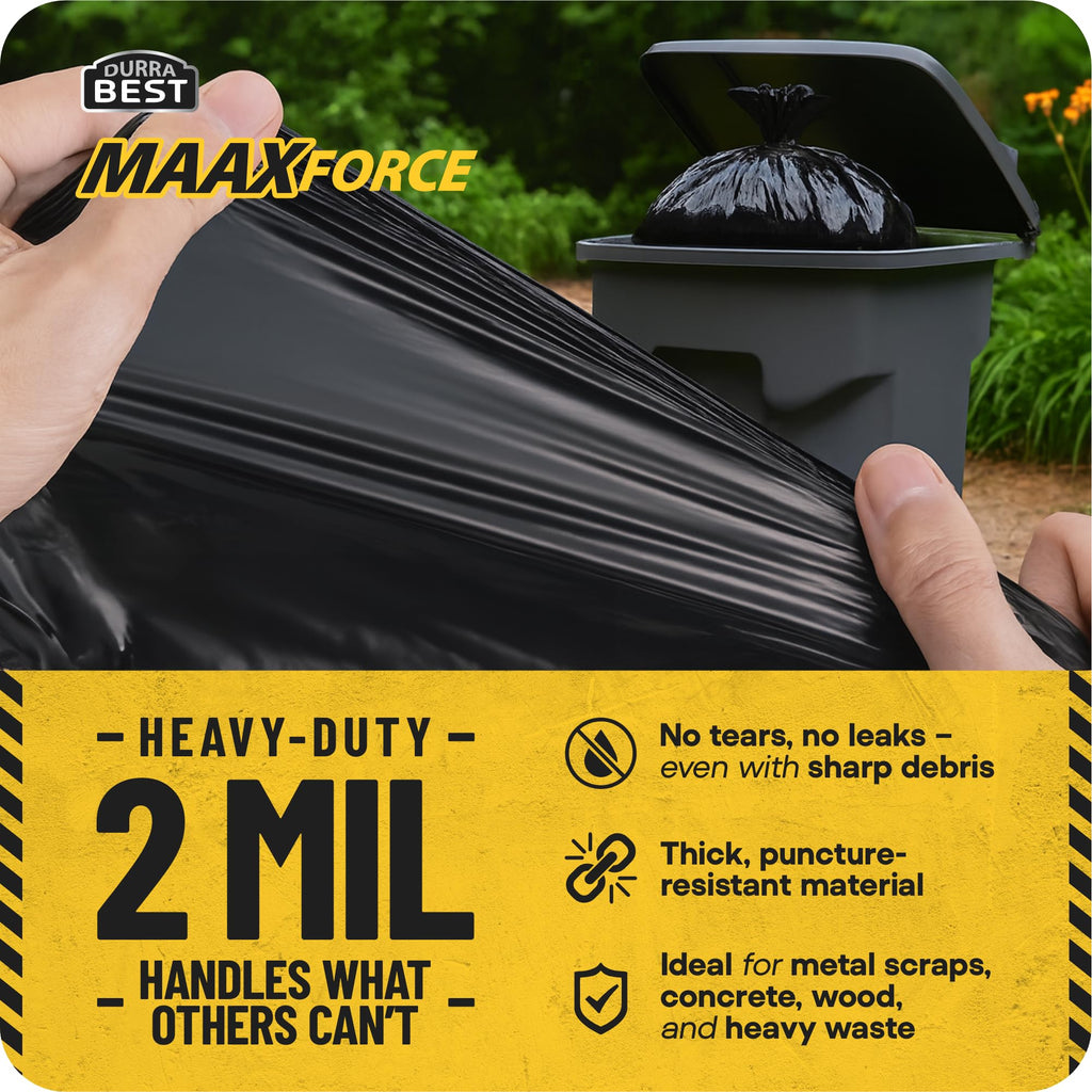 55 Gallon 2 Mil Black Heavy-Duty Trash Bags Q742137