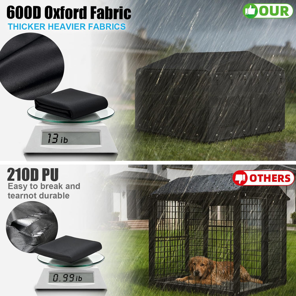 Waterproof Dog Kennel Cover with Transparent Window X18858