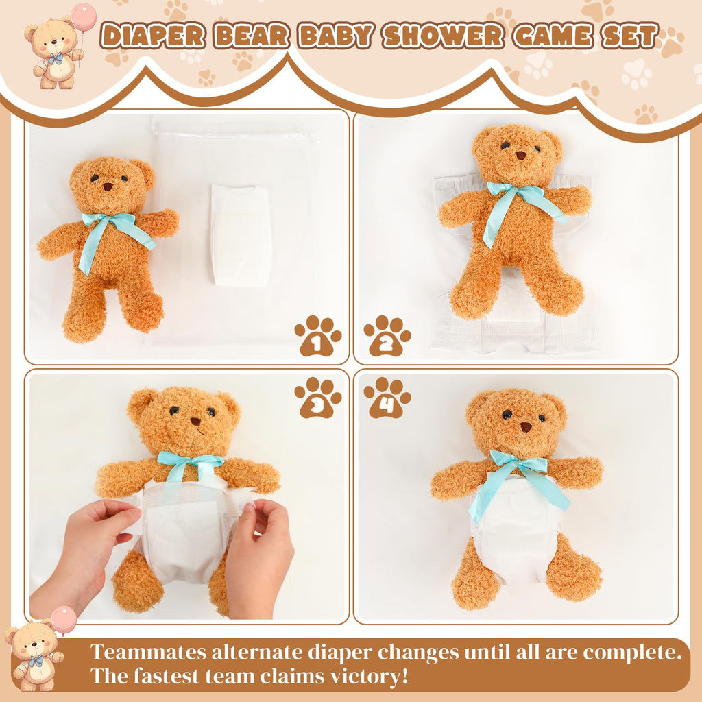 25 Pack Baby Shower Games Blindfold Diaper Changing Kit M1678