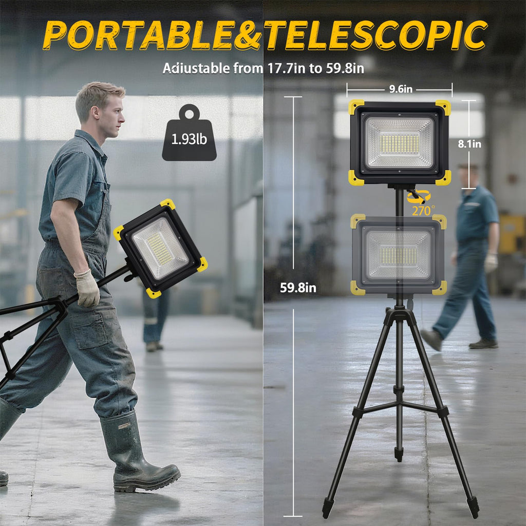 12000mAh Rechargeable LED Work Light with Stand V683374