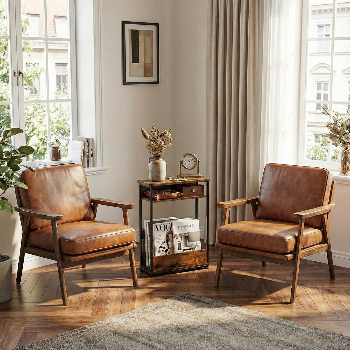 3-Tier Narrow Side Table with Storage Shelf J344687