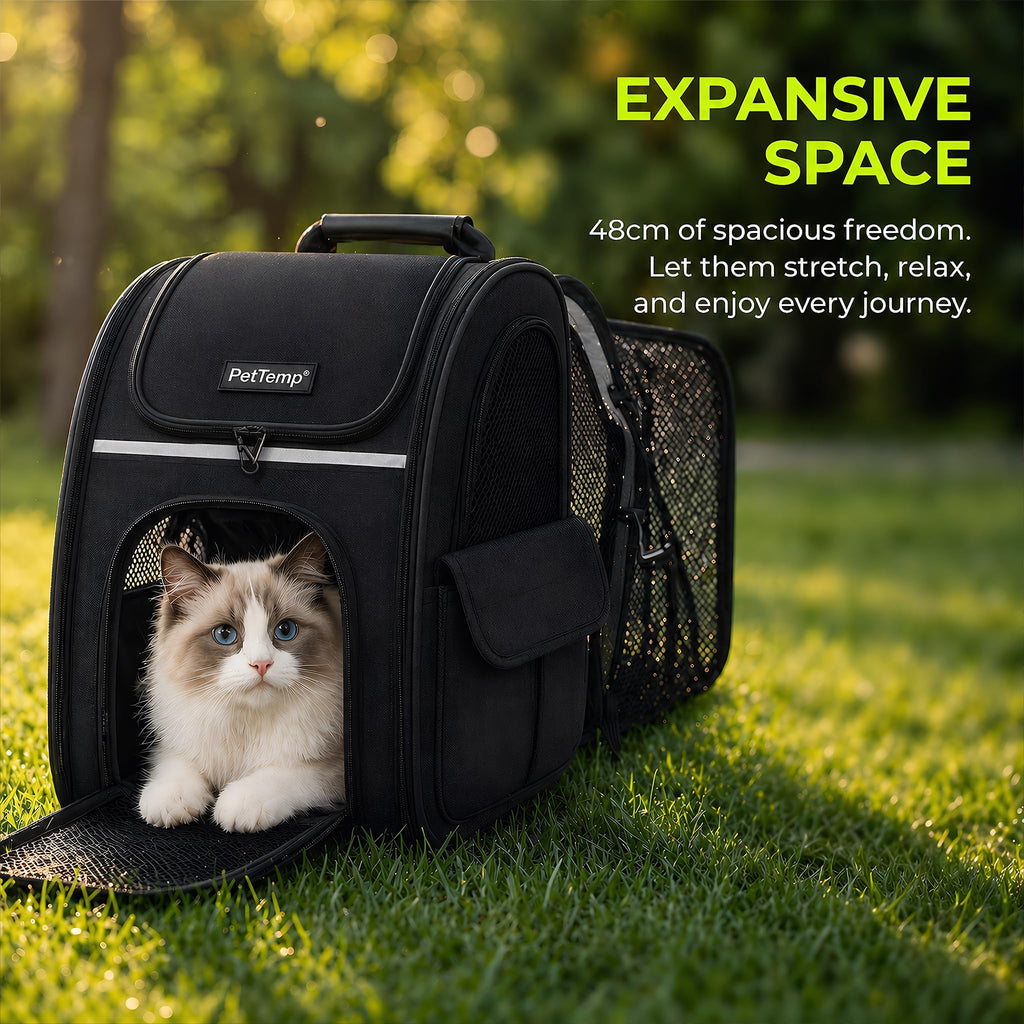 Expandable Cat Backpack Carrier with Breathable Mesh M827