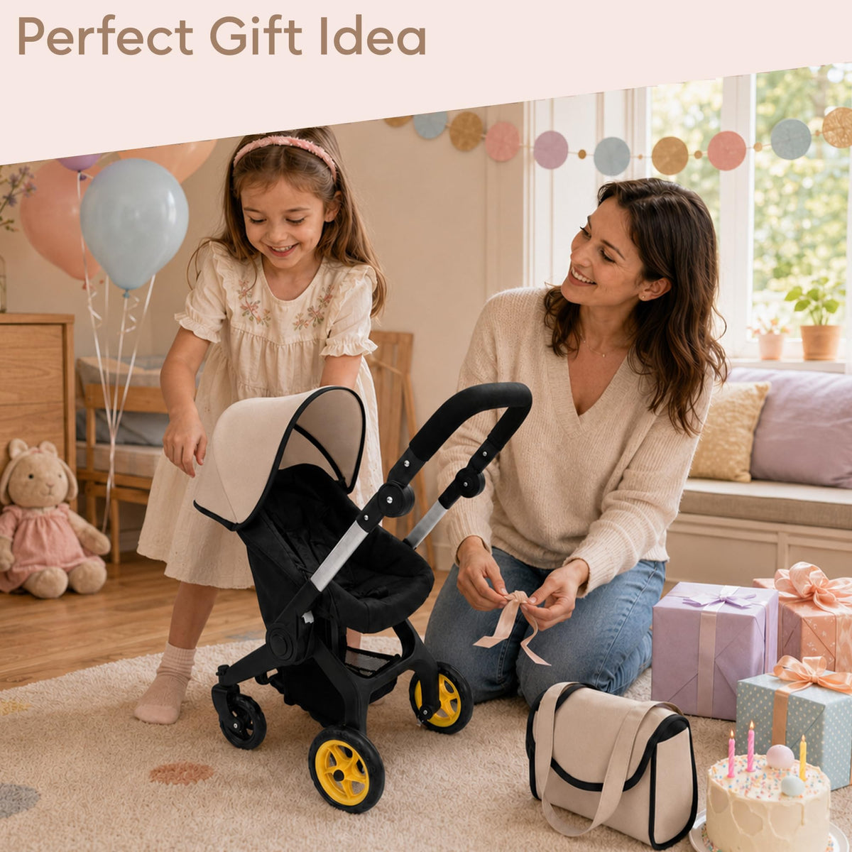 Convertible 2-in-1 Doll Stroller and Car Seat X36696