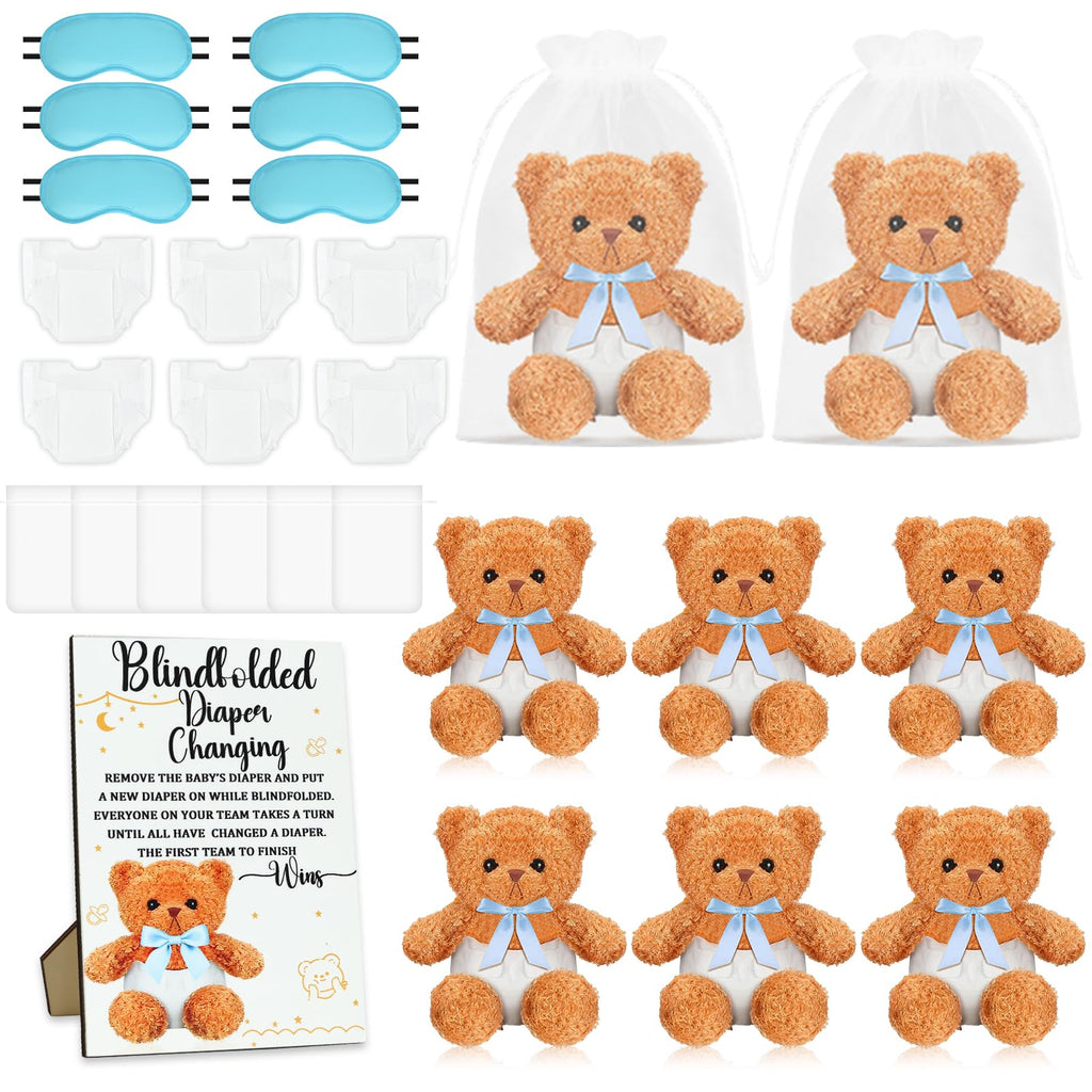 25 Pack Baby Shower Games Blindfold Diaper Changing Kit M1678