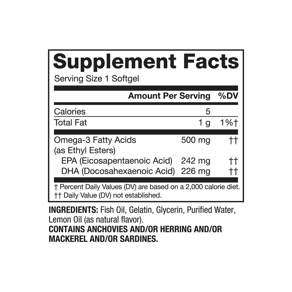 Omega-3 500 mg Fish Oil Softgels L930
