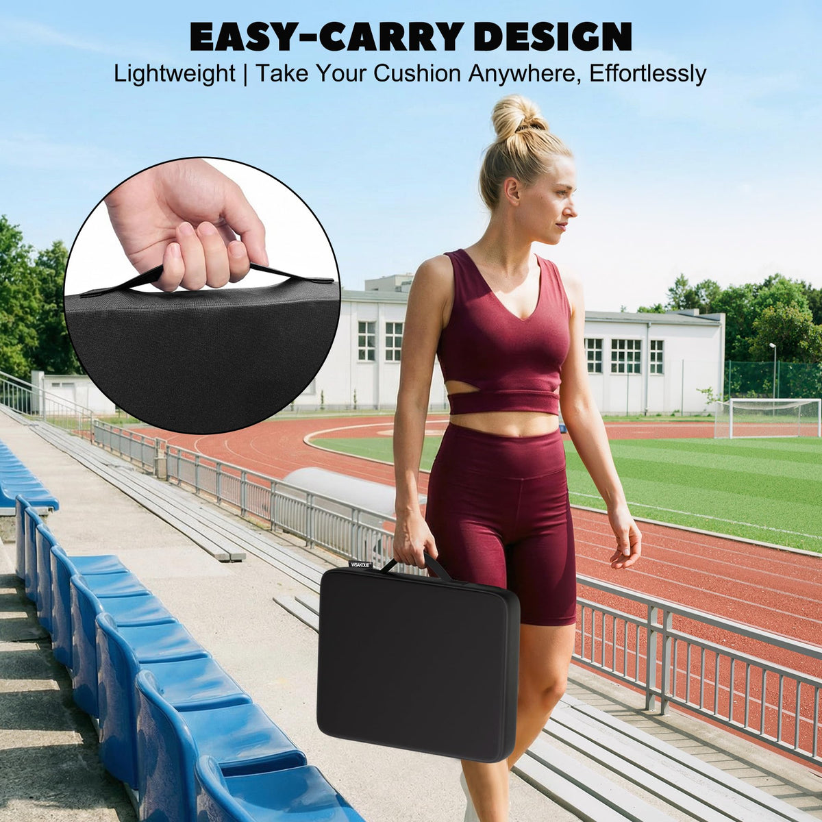 Portable Waterproof Oxford Stadium Seat Cushions 2-Pack W869