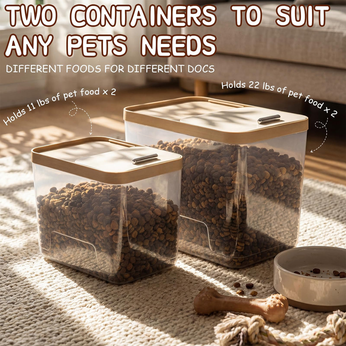 4 Pcs Clear Dog Food Storage Containers C466582
