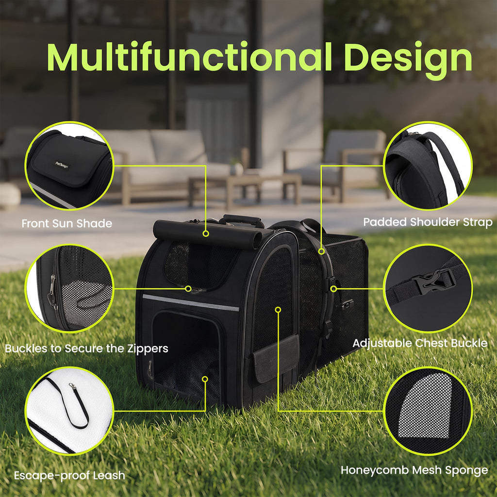 Expandable Cat Backpack Carrier with Breathable Mesh M827