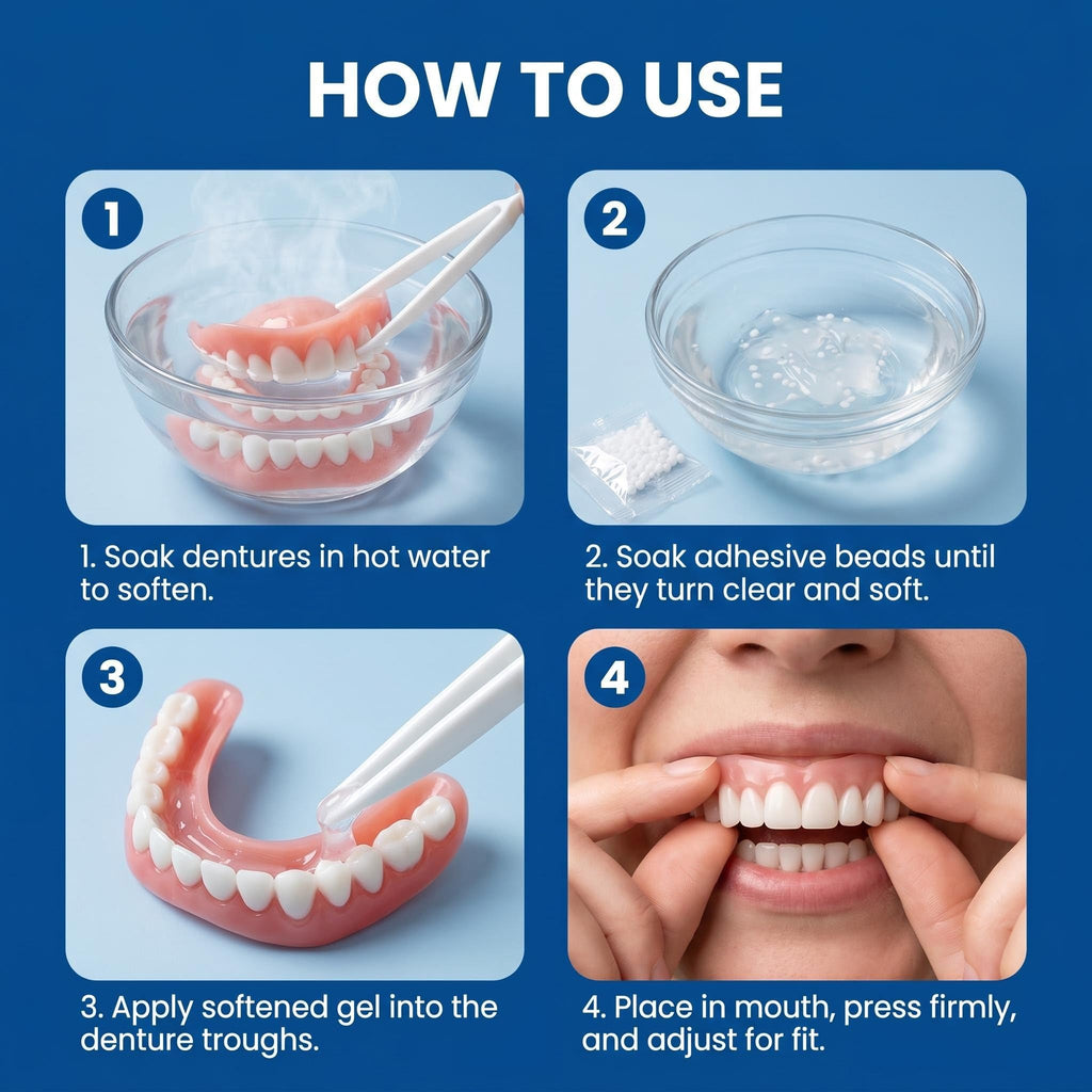 Moldable False Teeth Temporary Denture Set Q4610