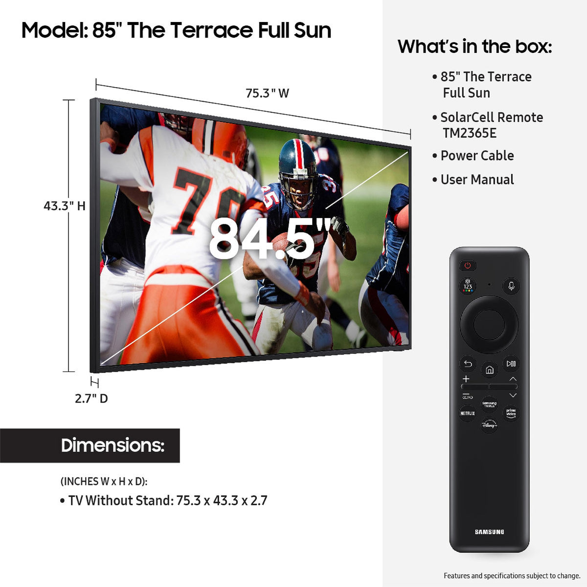 85-Inch 4K QLED Outdoor Smart TV I2439