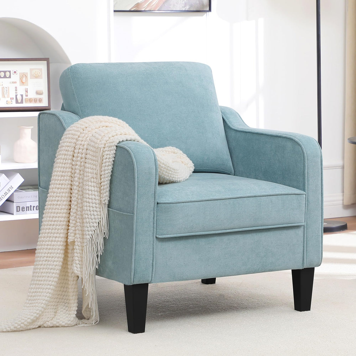 Teal Green Upholstered Accent Chairs Set of 2 S251