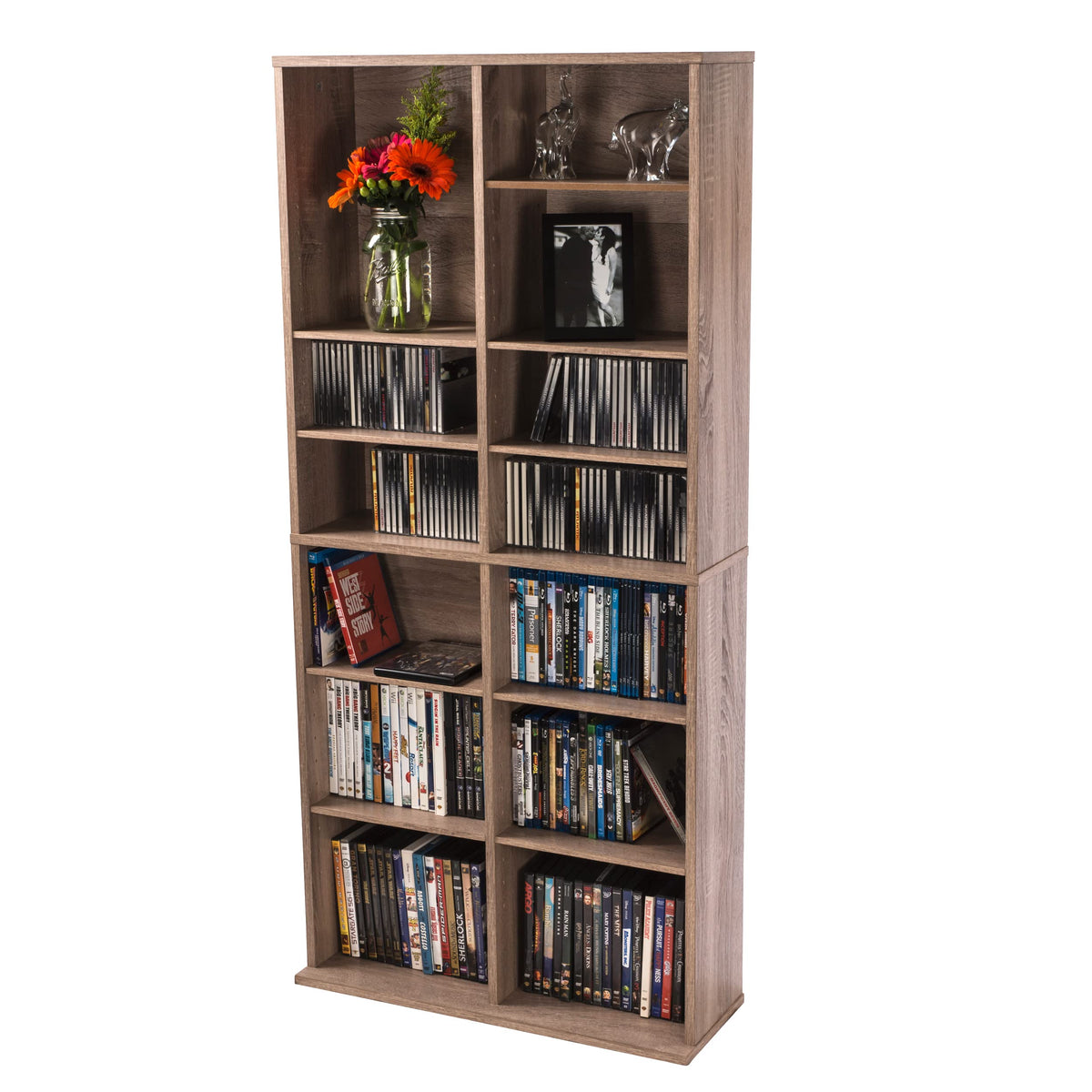 Weathered Oak Media Storage Cabinet T3583