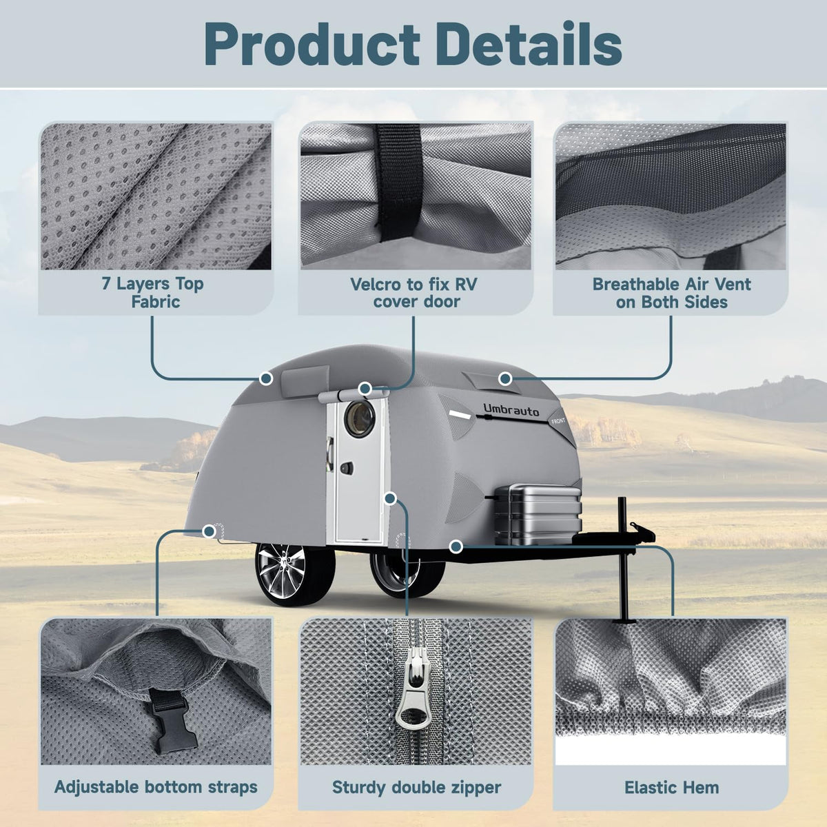 8'-10' 7 Layers Waterproof Travel Trailer Cover I133396