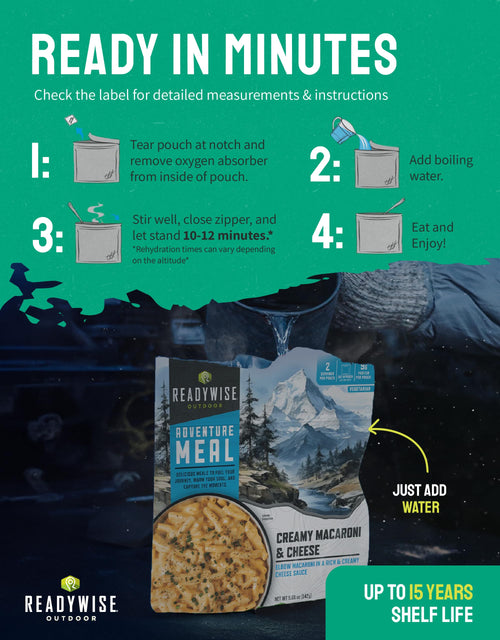 2 Day Camping Meal 12 Servings Freeze Dried Survival Food Kit W7318