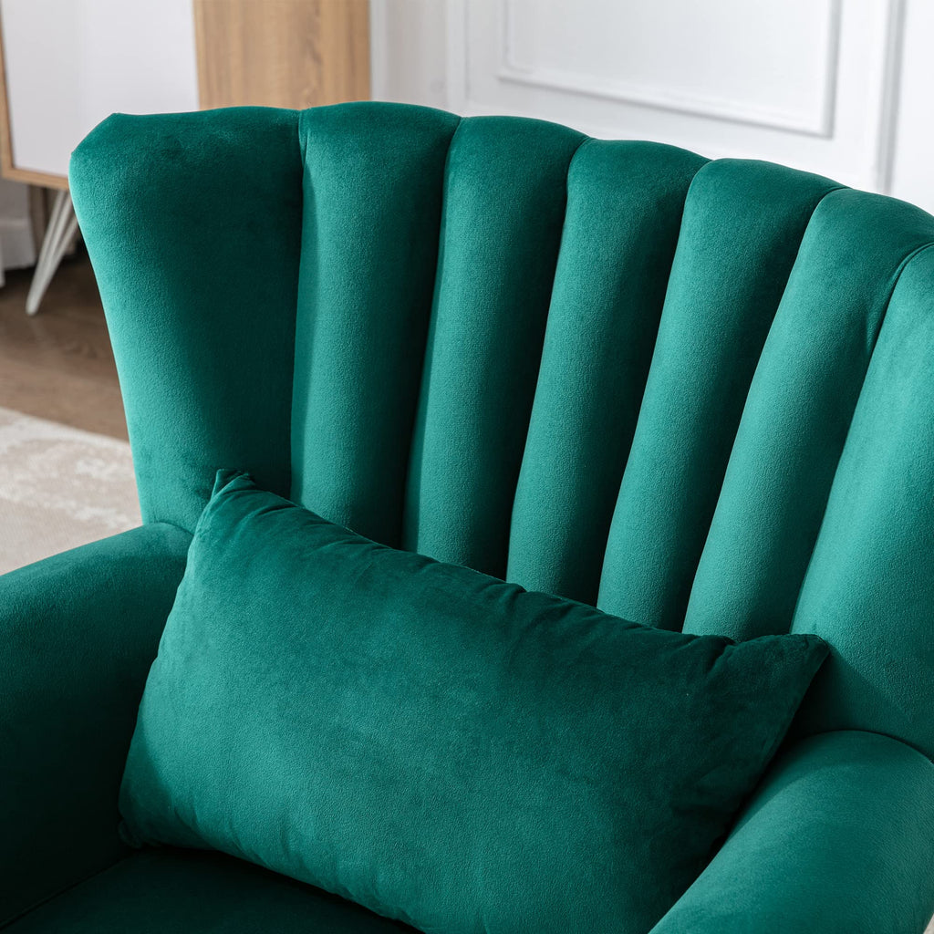 Velvet Green Accent Chairs Set of 2 T21875