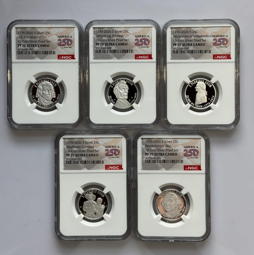 Silver Quarters 25C 5 Coin Set Y584