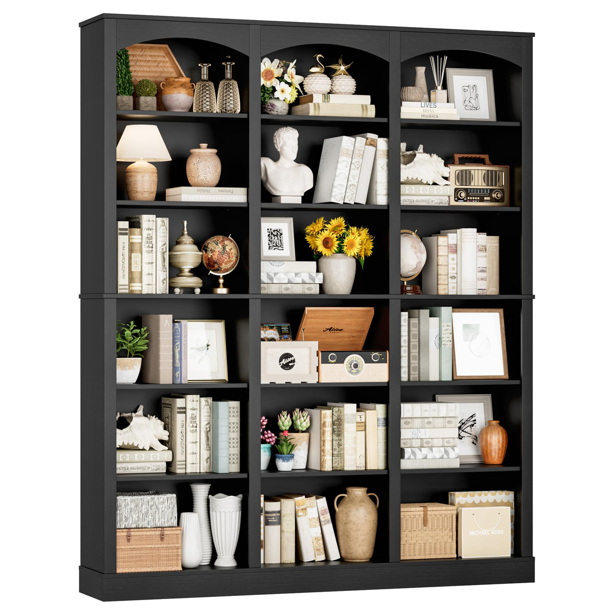 71" 6 Tier Black Bookshelf N774393