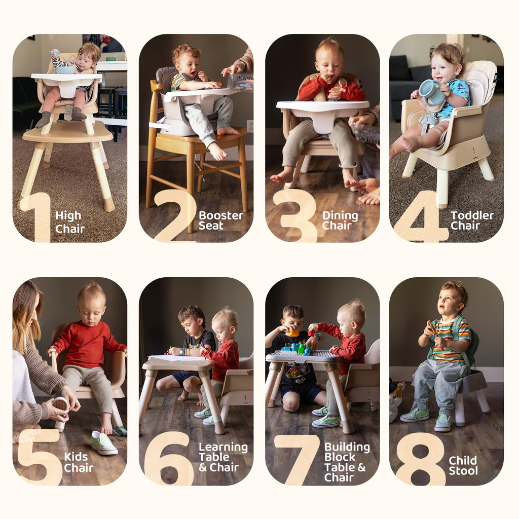 8-in-1 Convertible Baby High Chair C39377