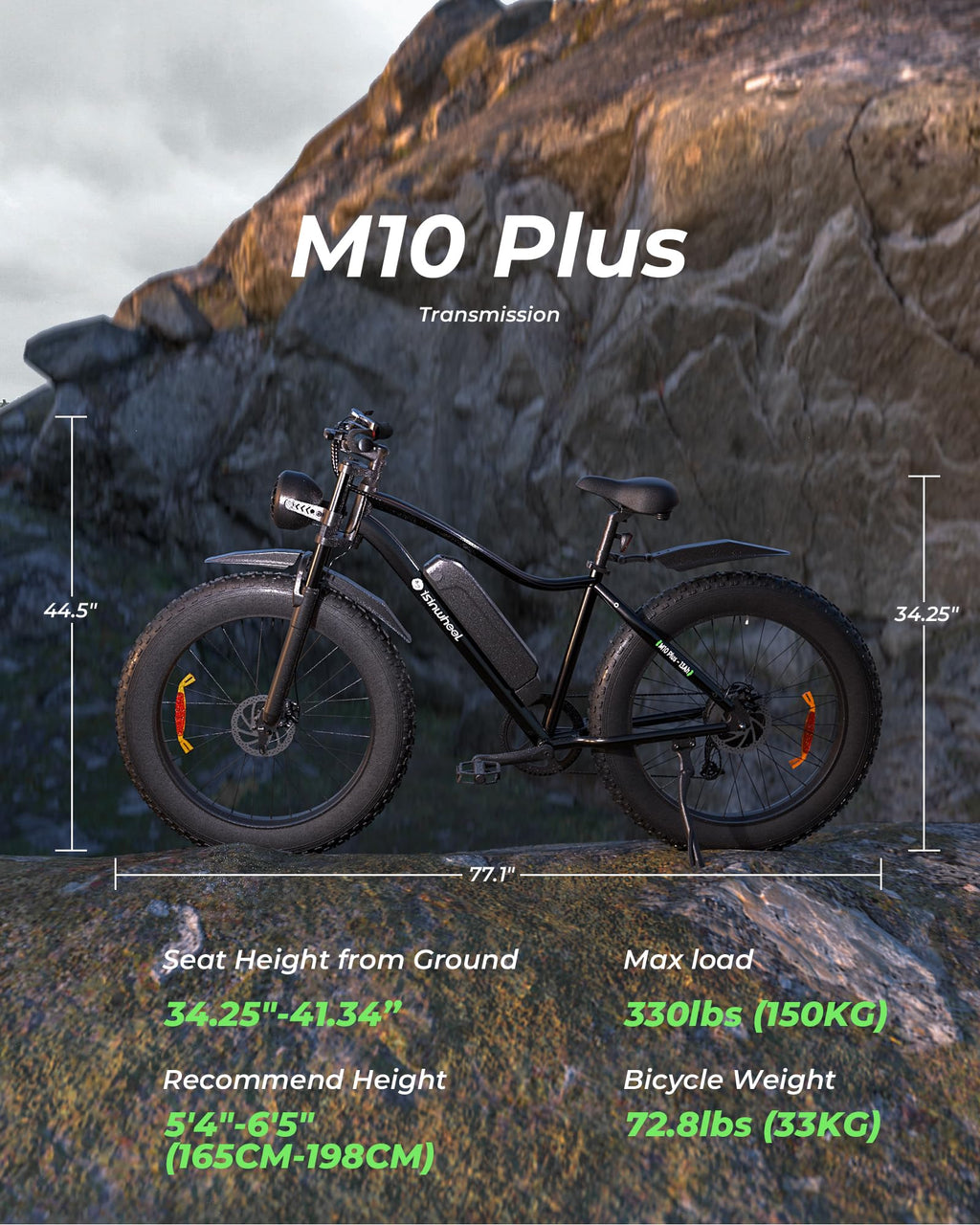 1000W 22 MPH 20"x4" Fat Tire Electric Bike O961412