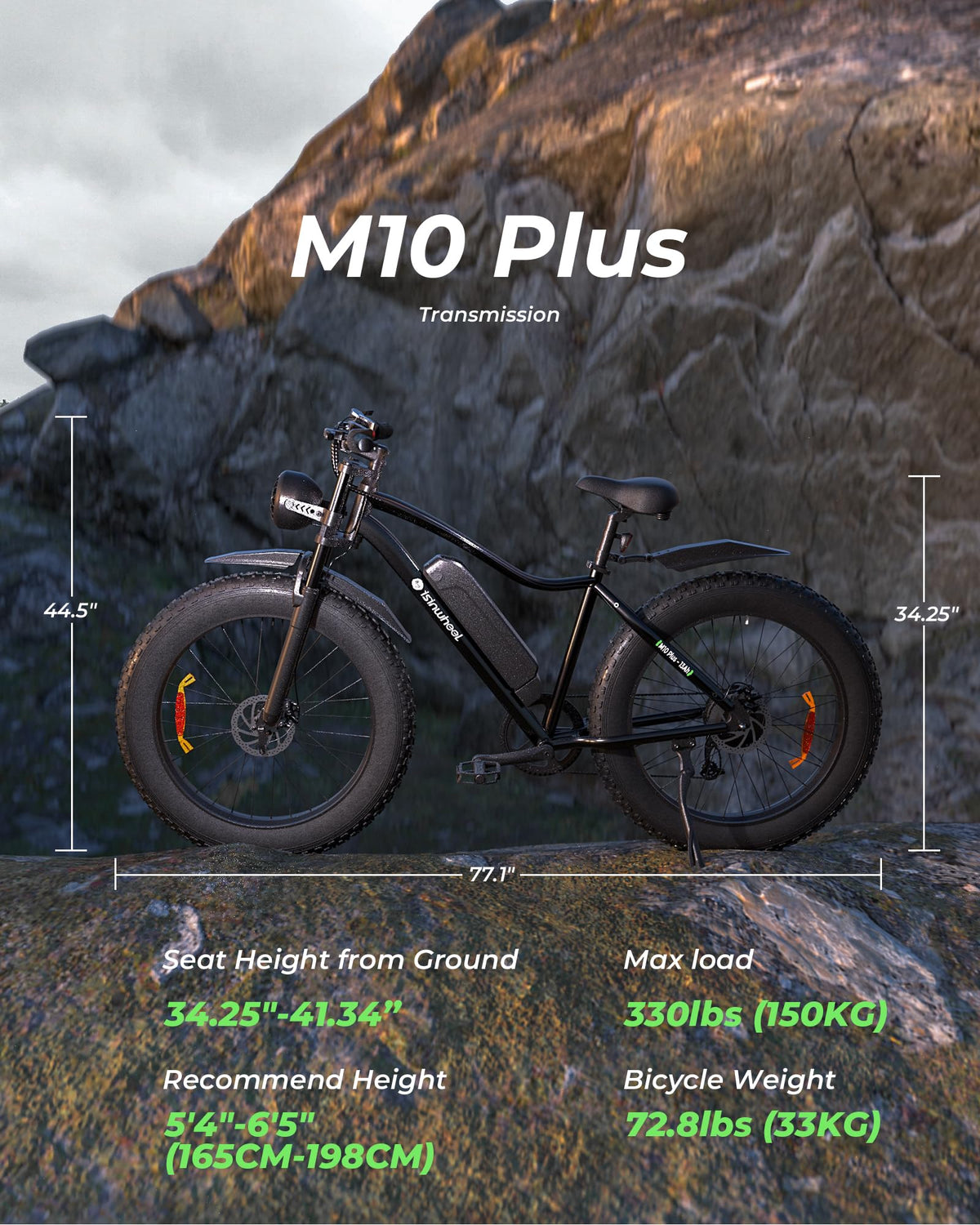 1000W 22 MPH 20"x4" Fat Tire Electric Bike O961412