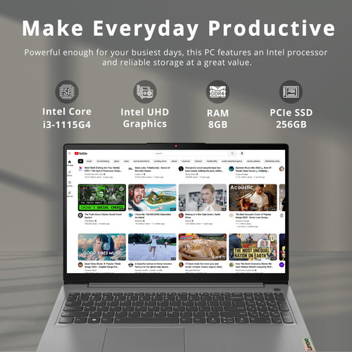 15.6" FHD Touch Laptop, Intel i3, 8GB RAM, 256GB SSD, Grey A679729