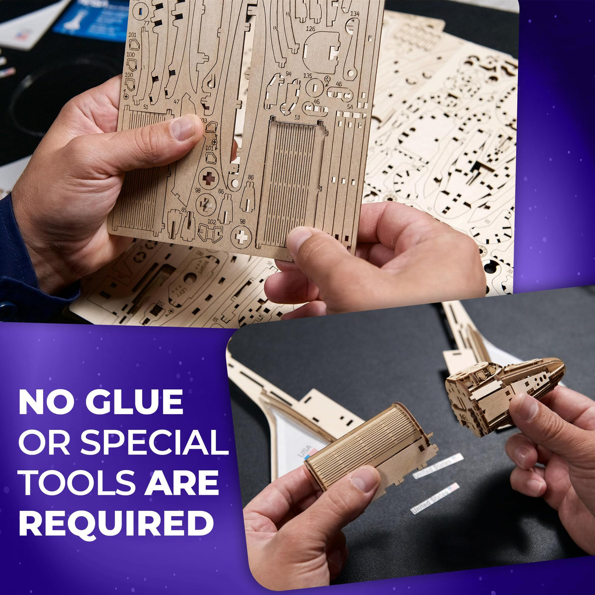 Wooden 3D Puzzle Space Shuttle Model Kit O53842