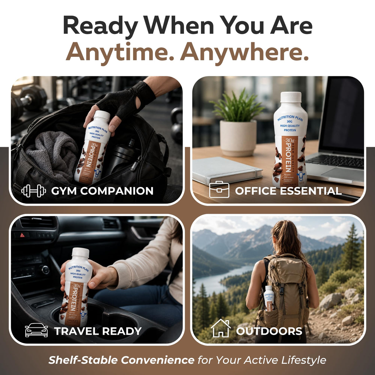 High-Protein Ready to Drink Shake – 30g Milk Protein, 150 Calories, 2g Sugar – Lactose Free, Chocolate, 11.5 fl oz (12 Pack) H516