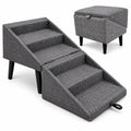 Foldable Dog Stairs Ottoman 2 in 1 Pet Steps with Storage L8496