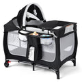 4 in 1 Portable Pack and Play Bassinet, Black S576
