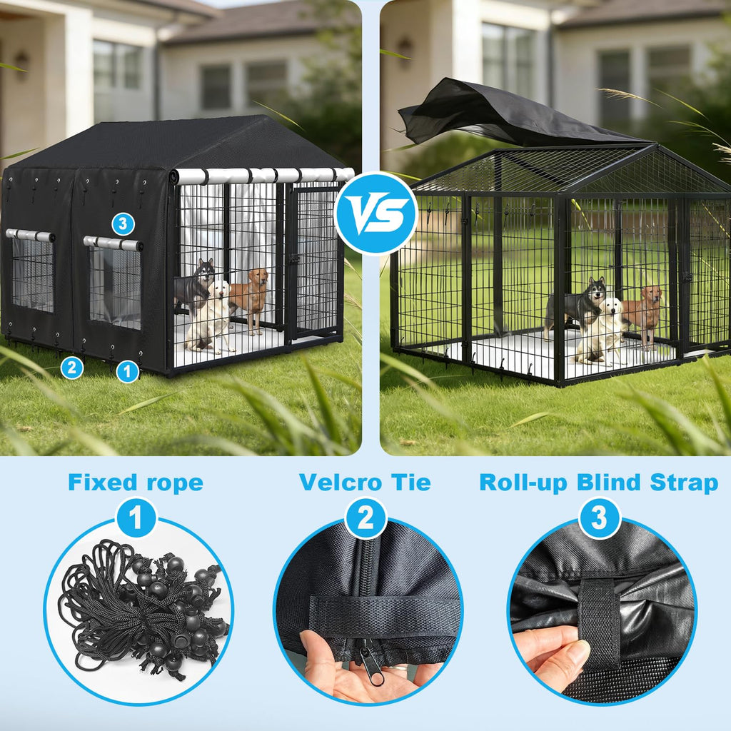 Waterproof Dog Kennel Cover with Transparent Window X18858